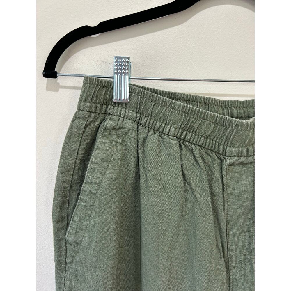 Old Navy linen blend pans size S olive green wide leg pull on - Picture 2 of 7